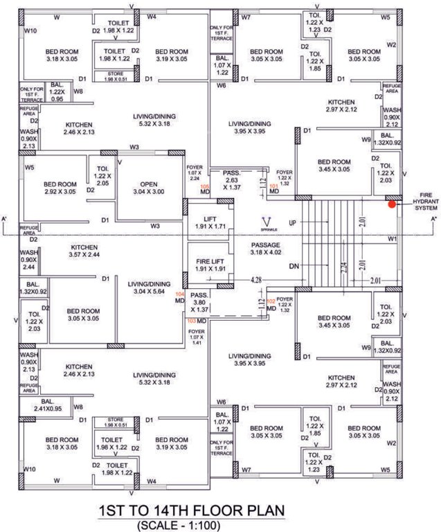  aangan 2 Tower A Cluster Plan from 1st to 14th Floor