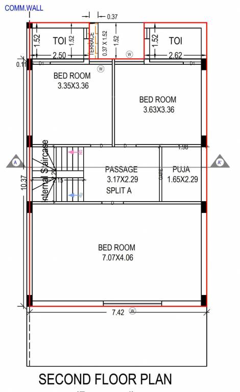  shandar residency 7 Cluster Plan for 2nd Floor