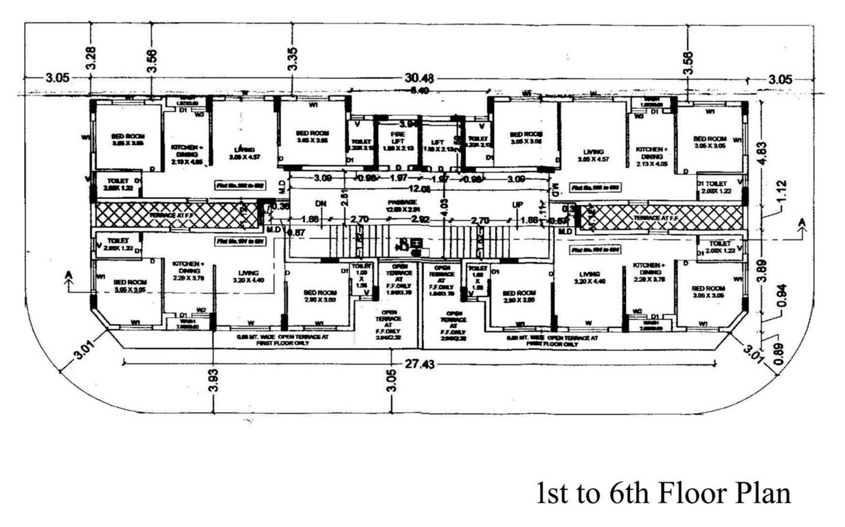 swayam 4 Tower 1 Cluster Plan from 1st to 6th Floor