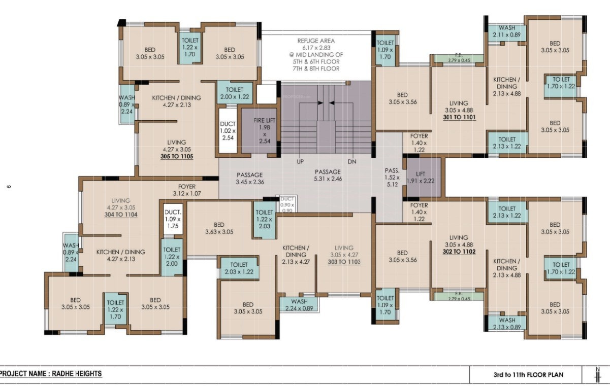  radhe heights 1 Cluster Plan from 2nd to 11th Floor