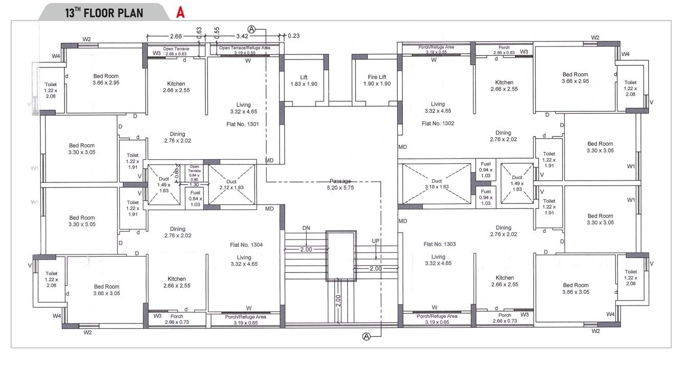  siddhi sapphire Wing A Cluster Plan for 13th Floor