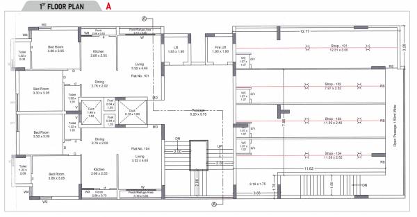  siddhi-sapphire Wing A Cluster Plan for 1st Floor