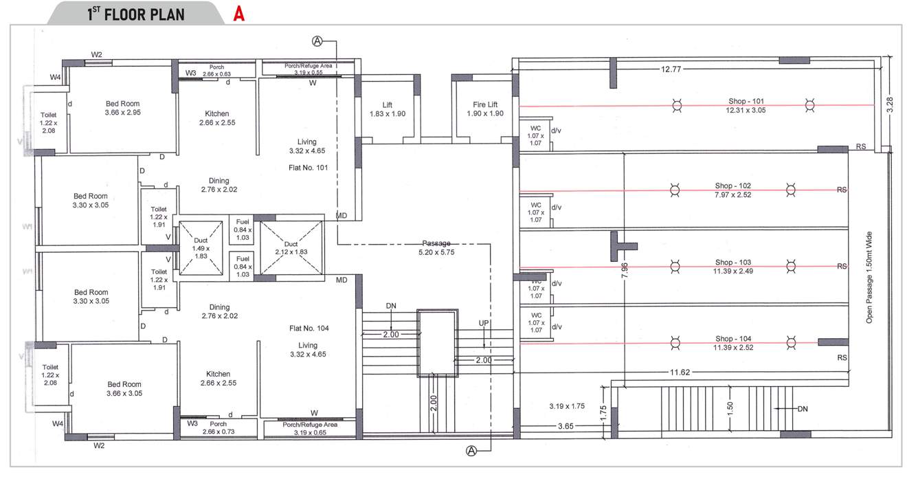  siddhi sapphire Wing A Cluster Plan for 1st Floor
