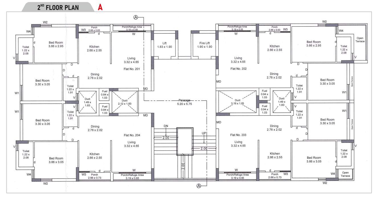  siddhi sapphire Wing A Cluster Plan for 2nd Floor