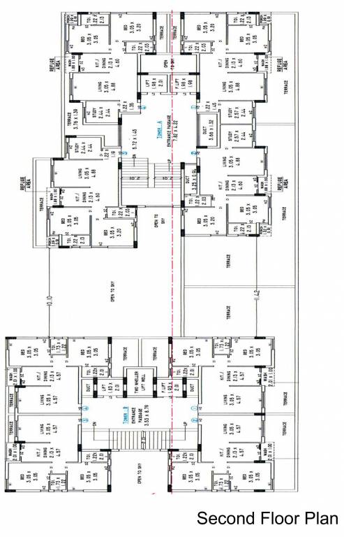  city Tower A, B Cluster Plan for 2nd Floor