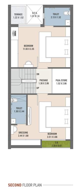  asopalav bungalows Cluster Plan for 2nd Floor