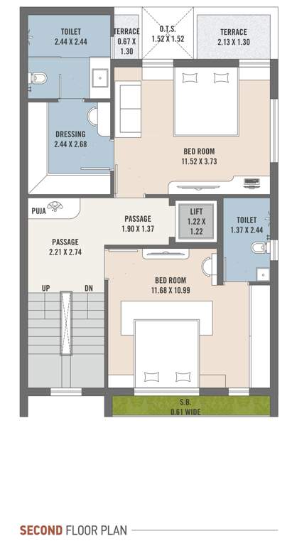  asopalav bungalows Cluster Plan for 2nd Floor