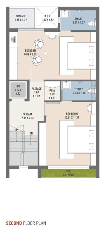  asopalav bungalows Cluster Plan for 2nd Floor