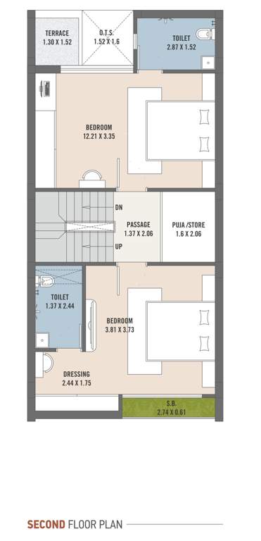  asopalav bungalows Cluster Plan for 2nd Floor