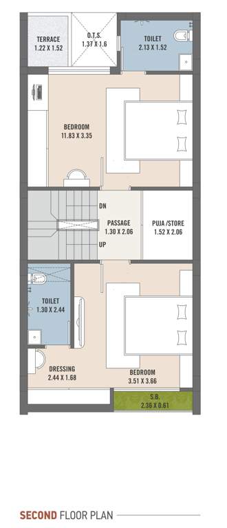  asopalav bungalows Cluster Plan for 2nd Floor