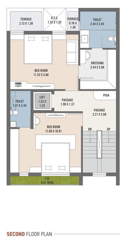  asopalav bungalows Cluster Plan for 2nd Floor