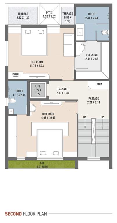  asopalav bungalows Cluster Plan for 2nd Floor