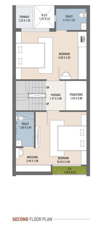  asopalav bungalows Cluster Plan for 2nd Floor