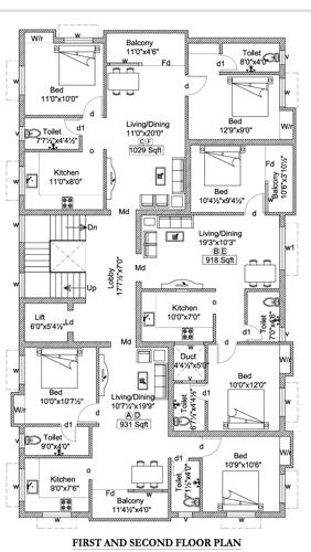  vairam Vairam Cluster Plan from 1st to 2nd Floor
