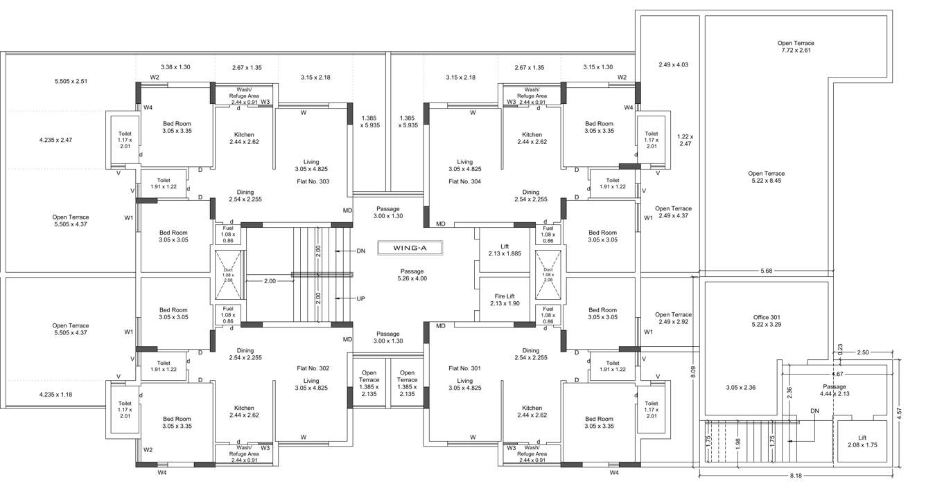  siddhi empire Wing A Cluster Plan for 3rd Floor