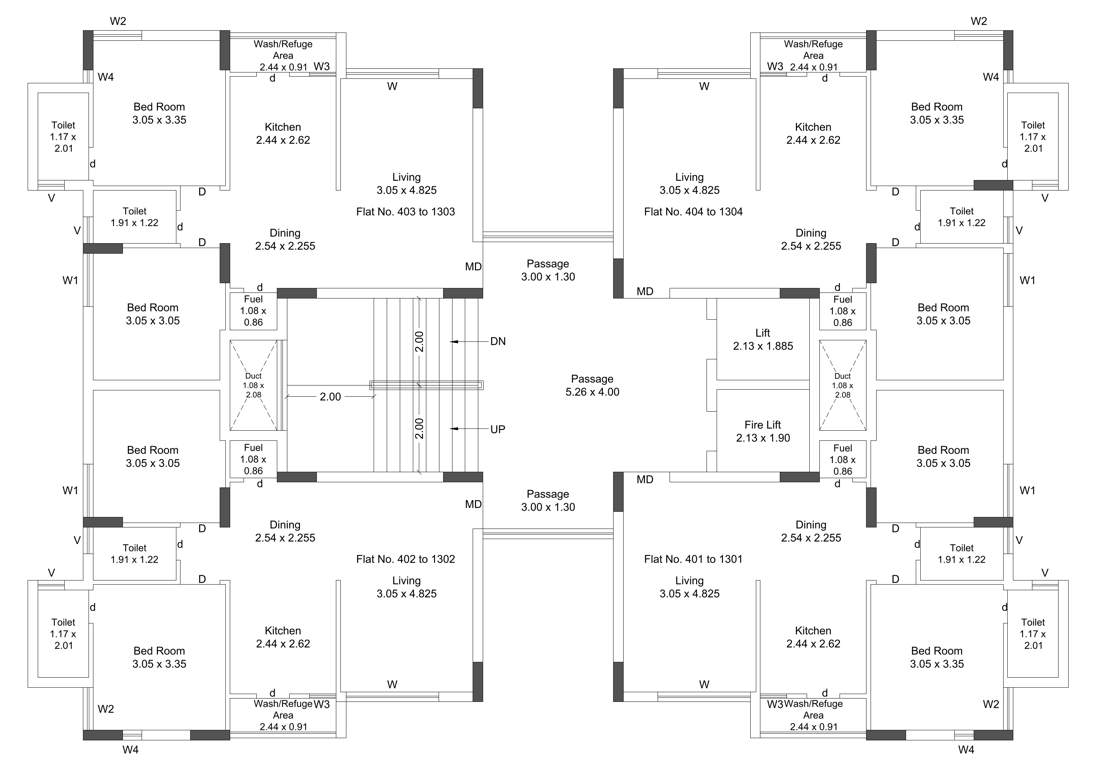  siddhi empire Wing A Cluster Plan from 4th to 13th Floor