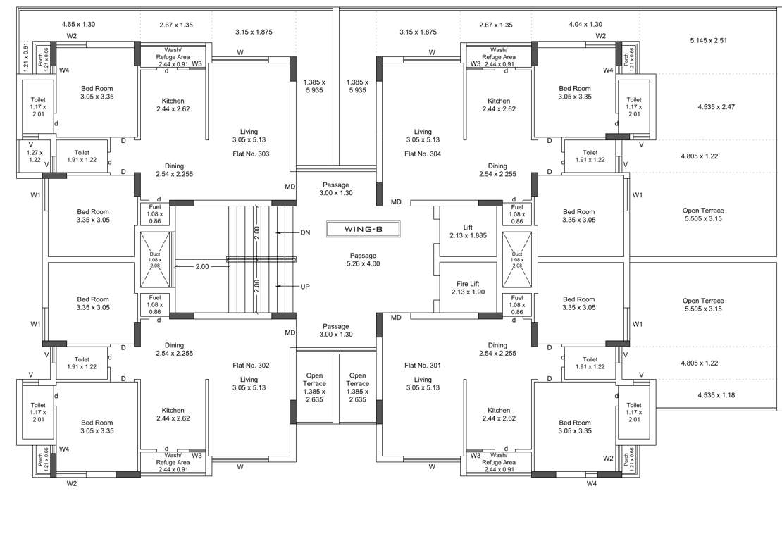  siddhi empire Wing B Cluster Plan for 3rd Floor
