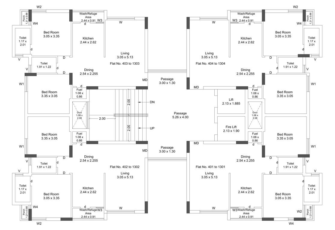  siddhi empire Wing B Cluster Plan from 3rd to 13th Floor