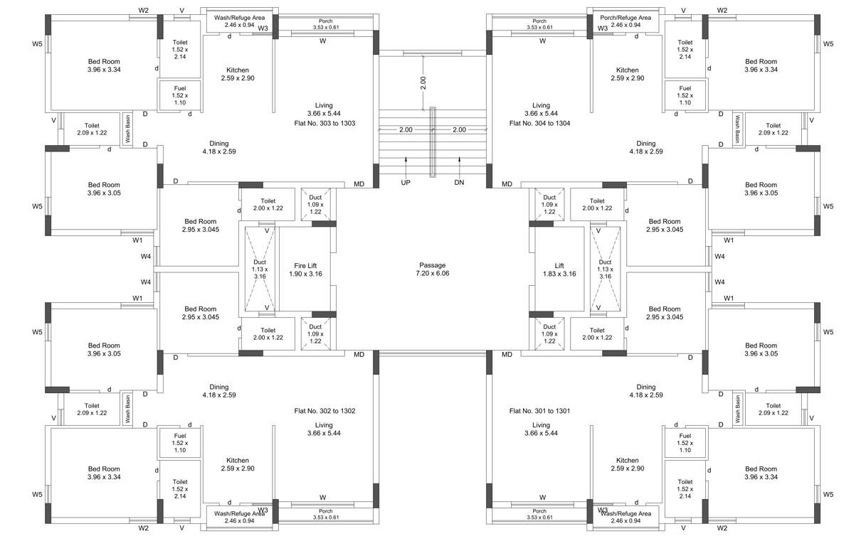  siddhi empire Wing C Cluster Plan from 3rd to 13th Floor
