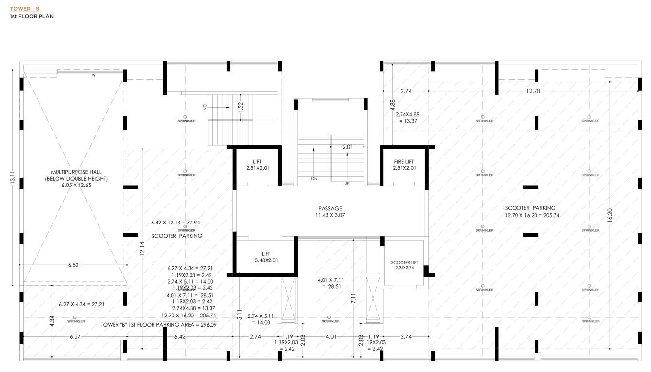  pradhyuman platina Tower B Cluster Plan for 1st Floor