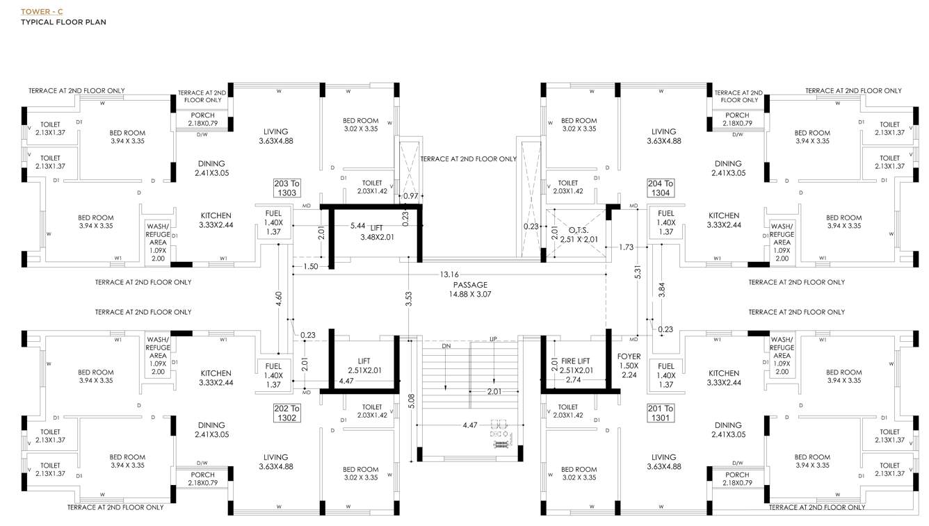  pradhyuman platina Tower C Cluster Plan for 1st Floor