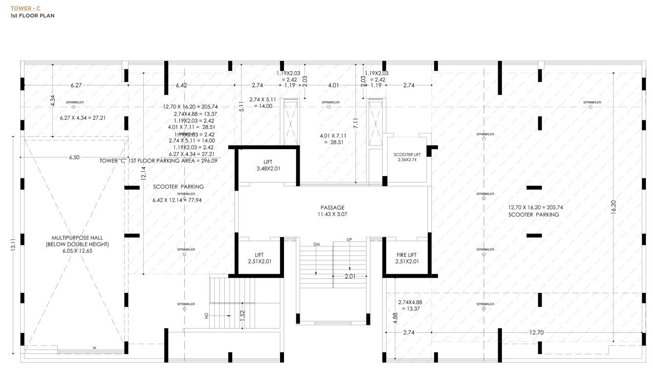  pradhyuman platina Tower C Cluster Plan from 2nd to 13th Floor