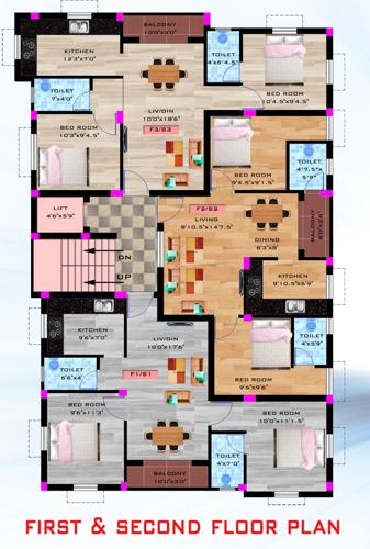 aishwaryam-phase-2 Aishwaryam Phase 2 Cluster Plan from 1st to 2nd Floor