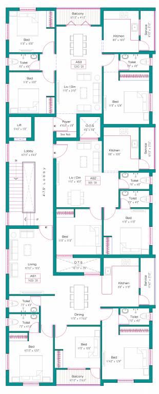  sky tower Block A Cluster Plan for 2nd Floor