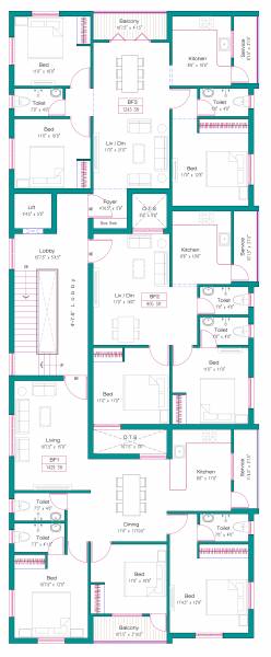  sky-tower Block B Cluster Plan for 1st Floor