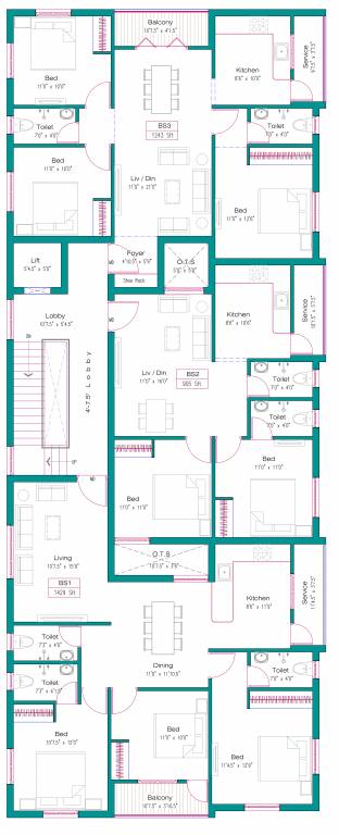 sky tower Block B Cluster Plan for 2nd Floor