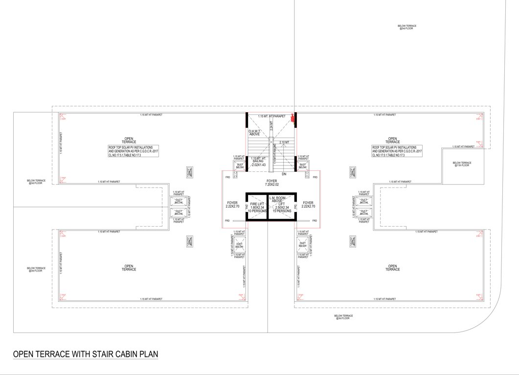  celestial luxuria Tower A Cluster Plan for terrace Floor