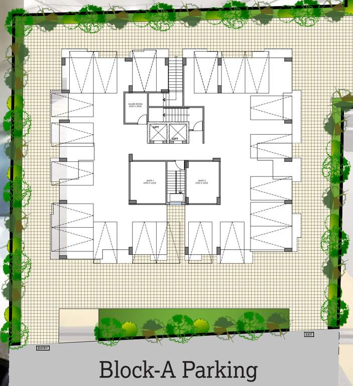  winsome dwarika residency Block A Cluster Plan for parking Floor