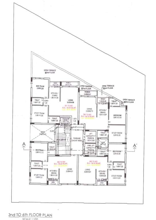  satyam point 1 Cluster Plan from 2nd to 6th Floor