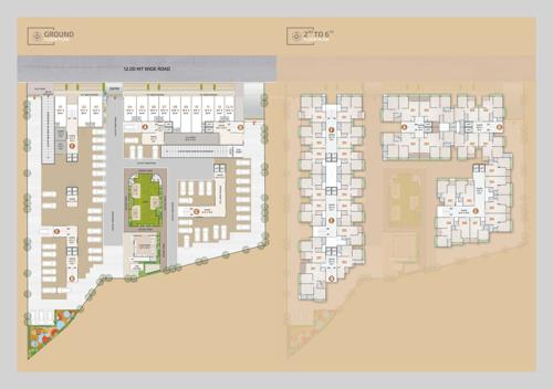  ganesh-heights-2 Tower A to F Cluster Plan Ground & 2nd to 6th Floor