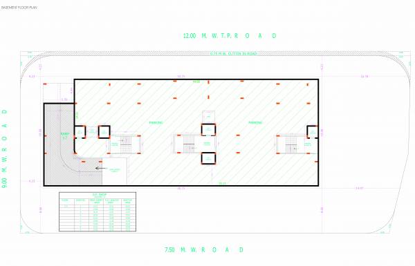  vatika Tower A Cluster Plan for Basment