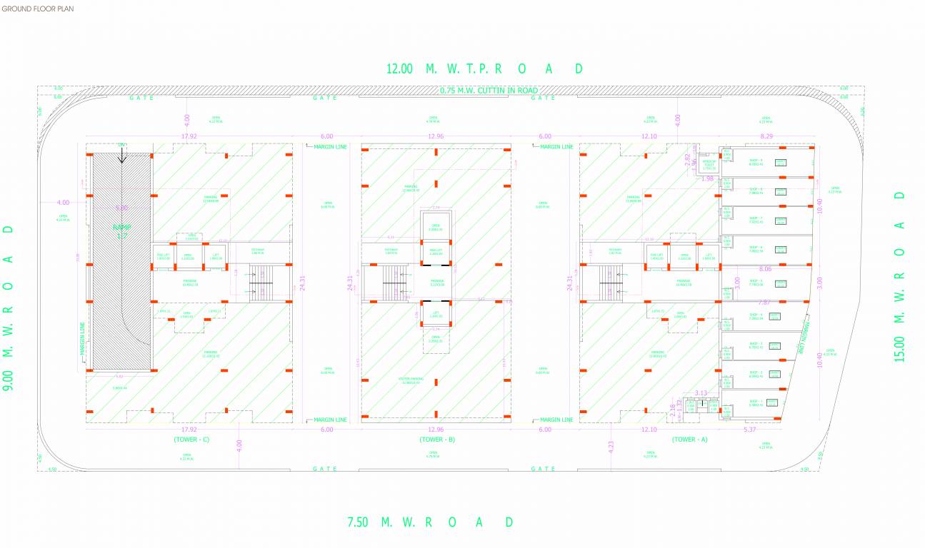 vatika Tower A Cluster Plan for ground Floor