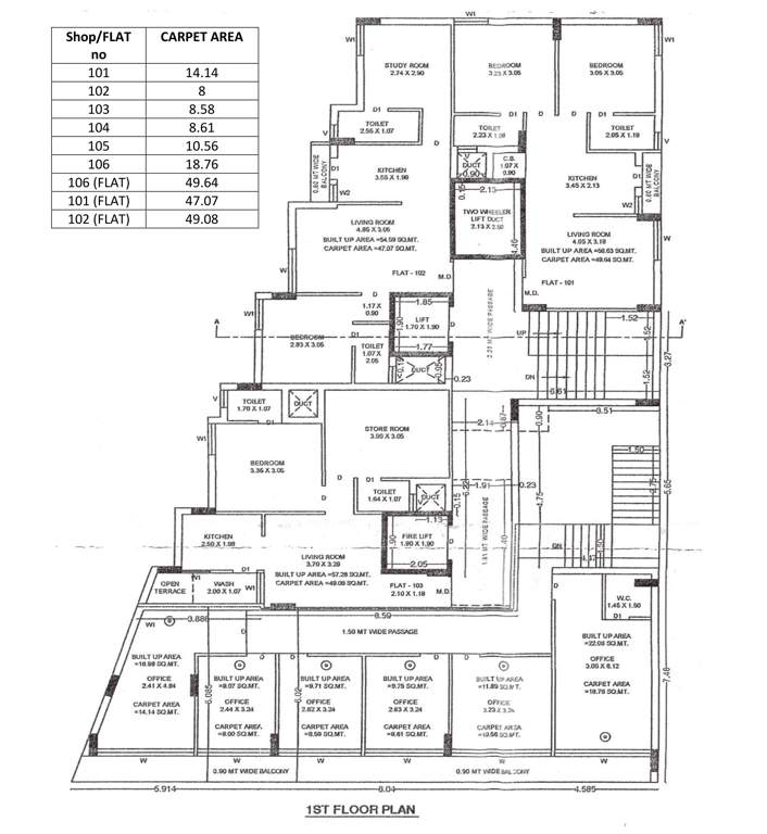  royal hills Block A Cluster Plan for 1st Floor