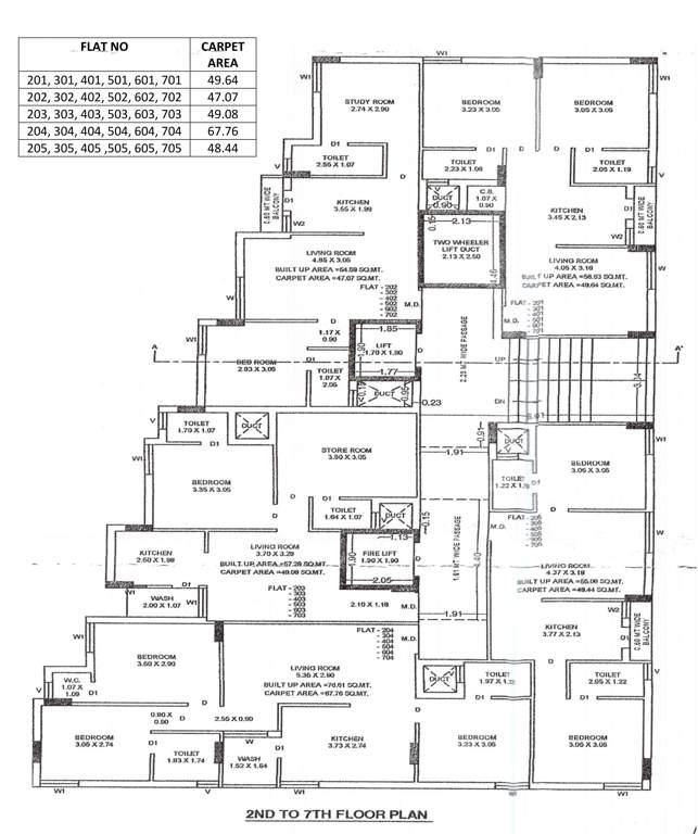  royal hills Block A Cluster Plan from 2nd to 7th Floor
