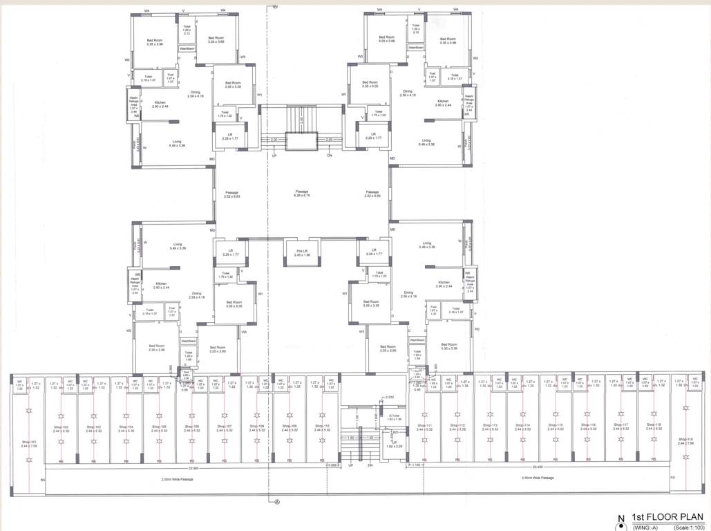  siddhi space Wing A Cluster Plan for 1st Floor