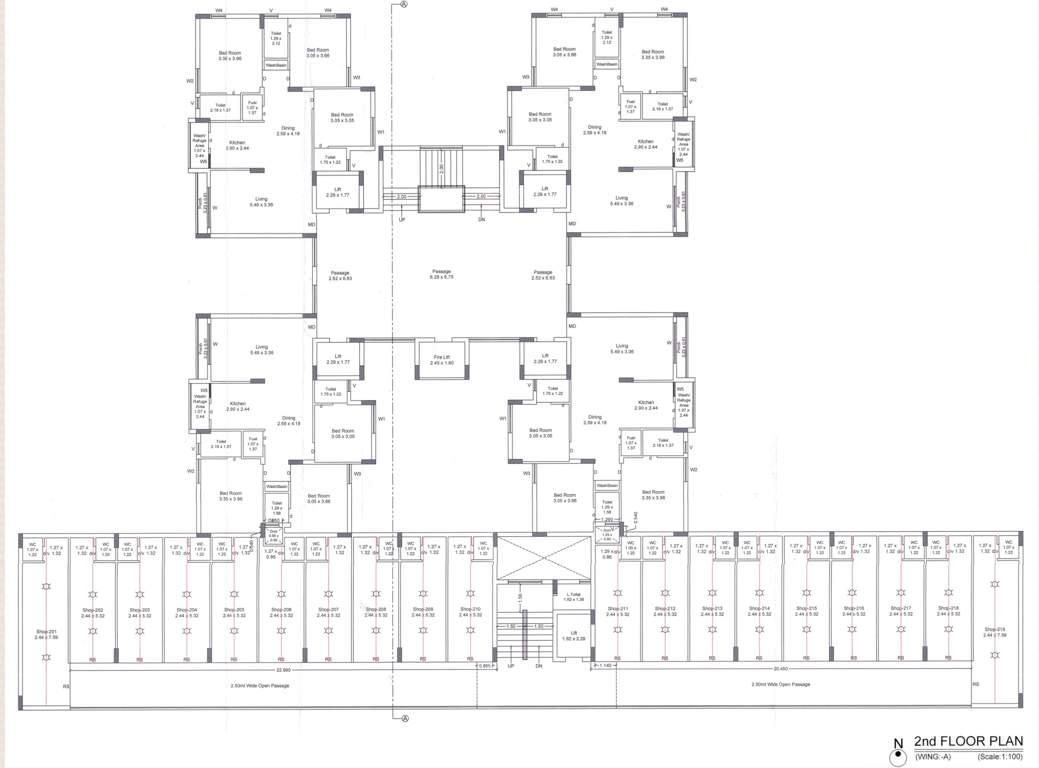  siddhi space Wing A Cluster Plan for 2nd Floor