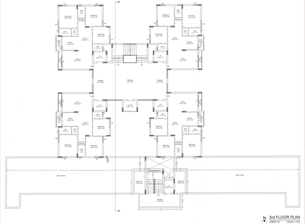  siddhi space Wing A Cluster Plan for 3rd Floor