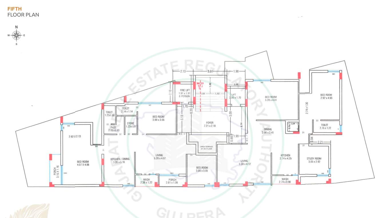  dwarika gold Block A Cluster Plan for 5th Floor