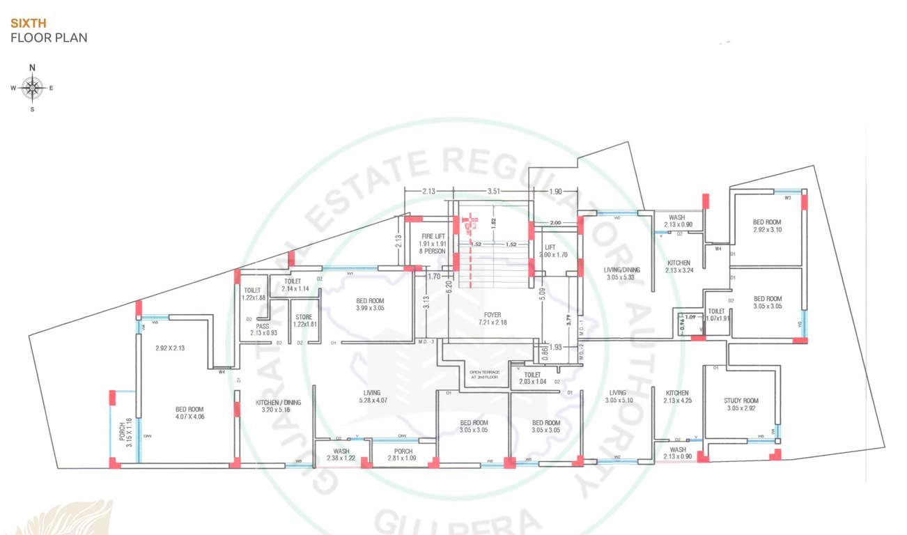  dwarika gold Block A Cluster Plan for 6th Floor
