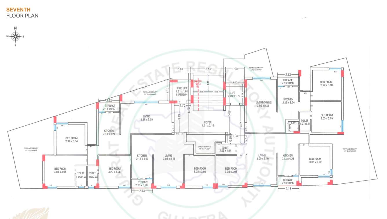  dwarika gold Block A Cluster Plan for 7th Floor