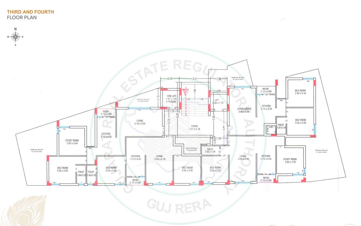  dwarika gold Block A Cluster Plan from 3rd to 4th Floor