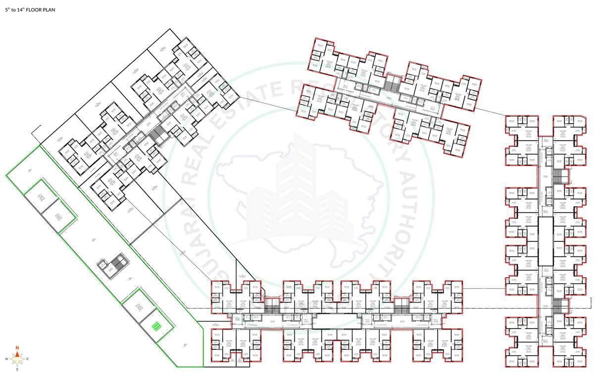  sanatan A1 Cluster Plan from 5th to 14th Floor