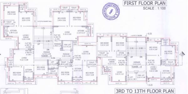  keshav-height Tower A+B Cluster Plan from 1st to 2nd Floor