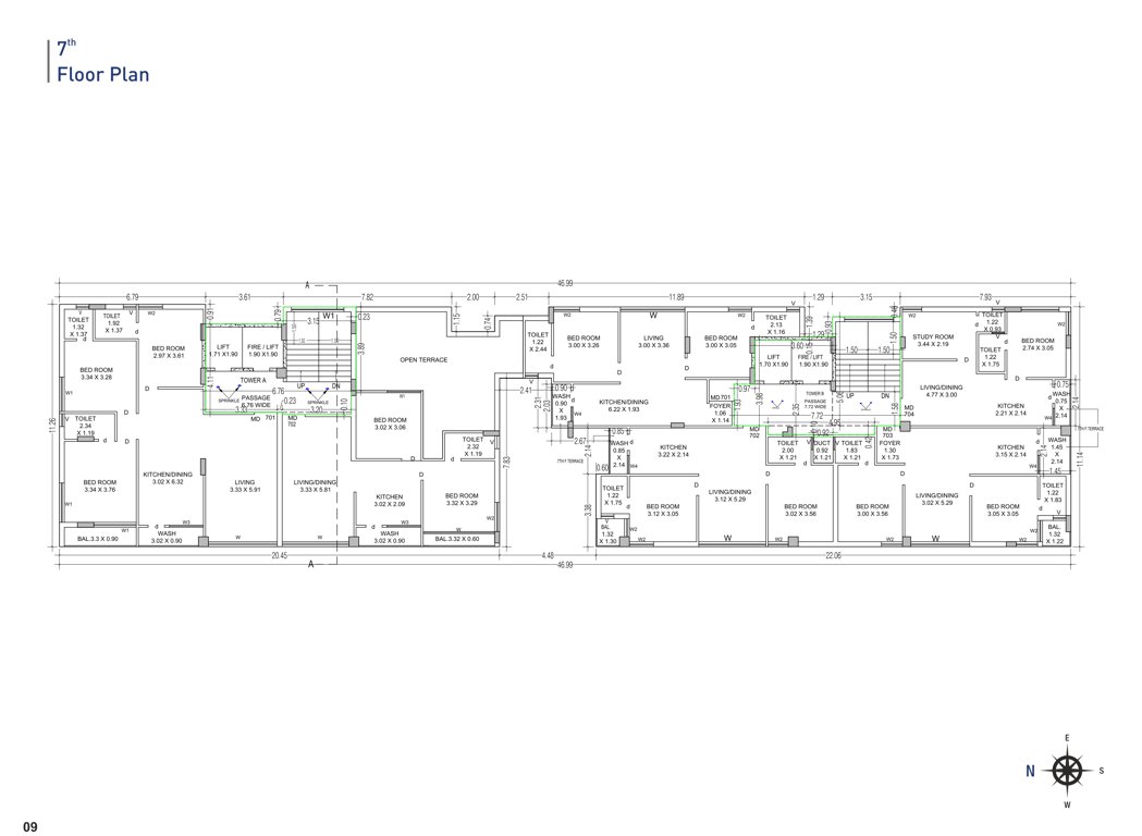  bombay silver height 2 Tower B Cluster Plan for 7th Floor