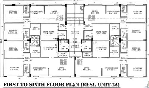  somnath-heights Somnath Heights Cluster Plan from 1st to 6th Floor