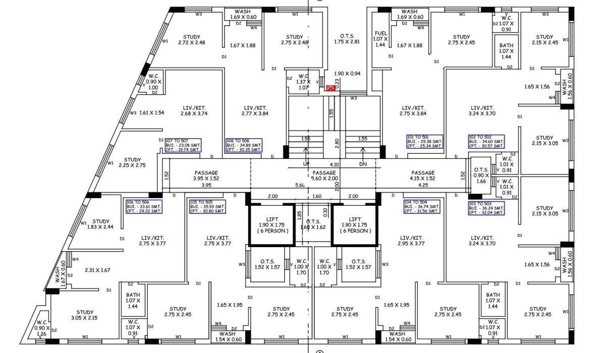  shree ambe residency Cluster Plan from 1st to 5th Floor
